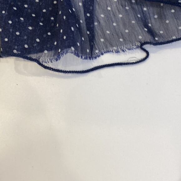 Blue Bird Polka Dot Sheer Dress Floral Appliqué Halter Midi Shift Dress Sz S Jun - Picture 6 of 13